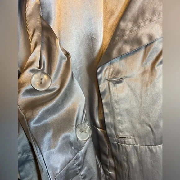 Bebe Metallic Silver Dressy Trench Coat - Picture 5 of 10